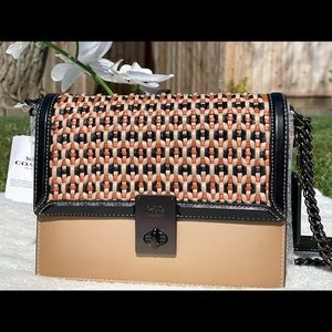 Coach Hutton Shoulder Bag with Weaving